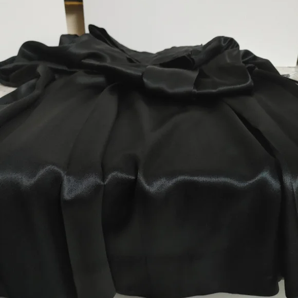 VTG Something! Oscar De la Renta Black Satin Maxi Skirt XXS-XS